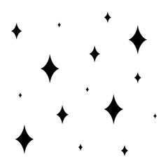 Shiny sparks silhouettes twinkle star.