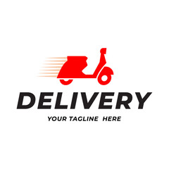 scooter delivery silhouette, logo template