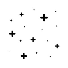 Shiny sparks silhouettes twinkle star.