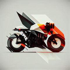Geometric motorcycle ai art