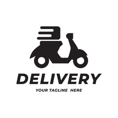scooter delivery silhouette, logo template