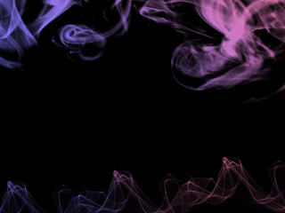 Colorful smoke on dark background.