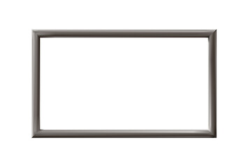 Metal or silver rectangle realistic dark frame. png
