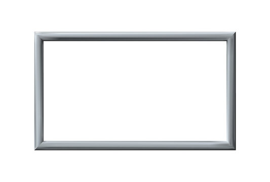 Metal or silver rectangle realistic frame. png