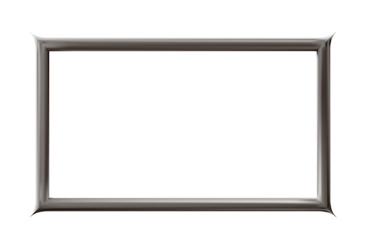 Metal or silver sharp - angled rectangle realistic dark frame. png