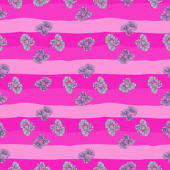 Delicate floral line seamless pattern. Vintage flower background.