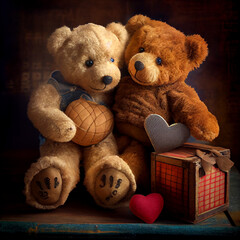 Teddy bears for valentines day ai art