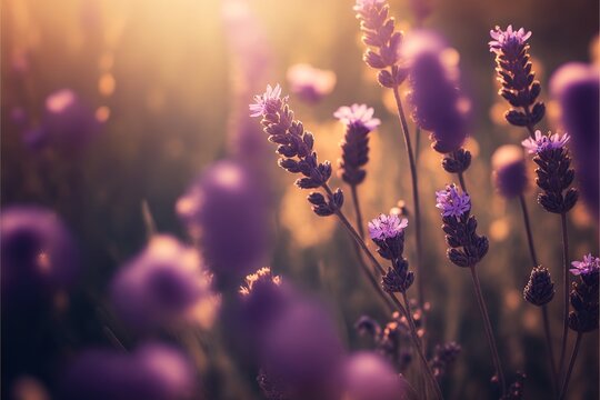 Purple Flowers Generative AI