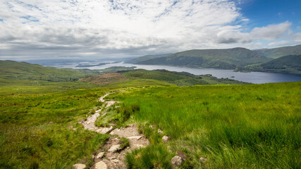Fototapeta na wymiar landscape with lake and mountains in Scotland
