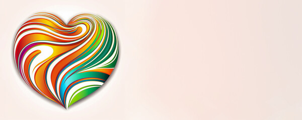 Obraz premium Psychedelic inspired Valentine heart, Generative AI