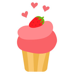 cupcake with strawberry