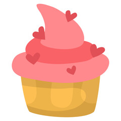 cupcake dessert icon flat cartoon