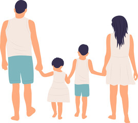 family in flat style, isolated vector