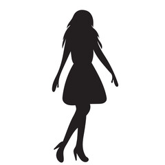girl, woman silhouette design vector