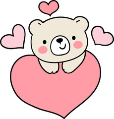 Plakat Cute bear valentine