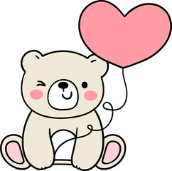 Obraz na płótnie Canvas Cute bear valentine