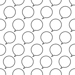 Speech bubbles seamless pattern on transparent background.	