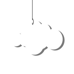 Cloud hanging on transparent background.