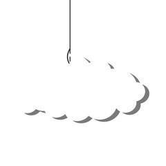 Cloud hanging on transparent background.