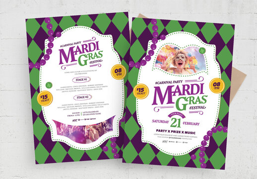 Mardi Gras Carnival Circus Flyer Layout
