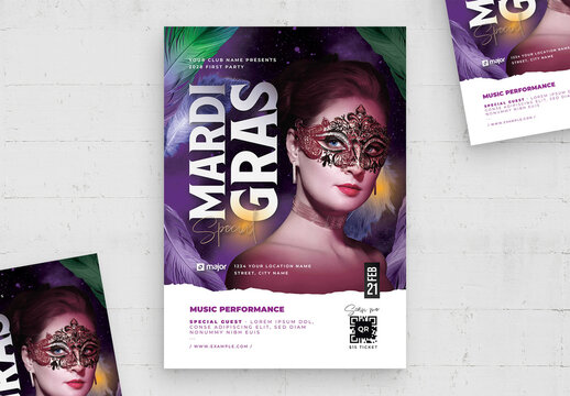 Mardi Gras Party Flyer Layout