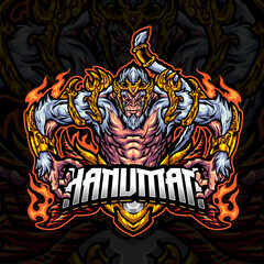 Hindu God Hanuman Mascot Logo Template