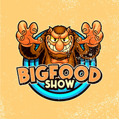Big Foot Retro Mascot Logo TemplateRetro Mascot Logo Template