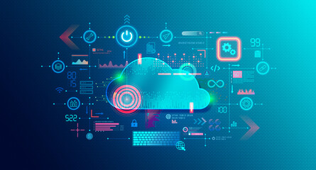 Fototapeta Cloud-native Apps and Cloud-native Technologies - Conceptual Illustration obraz