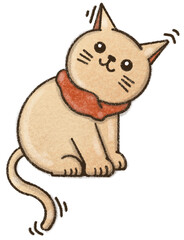 cartoon cat, cute cat, hand drawn, PNG