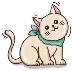 cartoon cat, cute cat, hand drawn, PNG