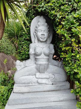 Image of a Buddhist deity in stone