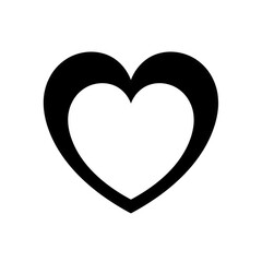 Outline of heart shape, black, monochrome, valentines day theme, color gradient, isolate object with transparent background