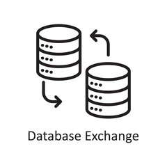 Database Exchange Outline Icon Design illustration. Web Hosting And Cloud Services Symbol on White background EPS 10 File