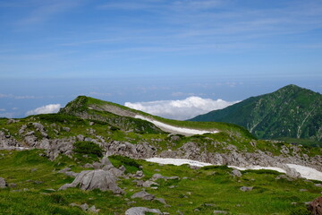 夏の立山の稜線