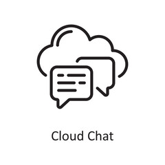 Cloud Chat Outline Icon Design illustration. Web Hosting And Cloud Services Symbol on White background EPS 10 File