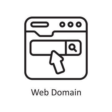 Web Domain Outline Icon Design illustration. Web Hosting And Cloud Services Symbol on White background EPS 10 File