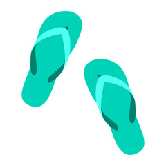 Plastic flip-flops beach accessories isolated