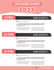 Upcoming monthly event schedule flyer poster template.