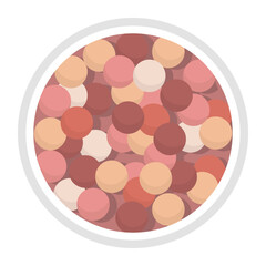 Makeup pearls in a box isolated