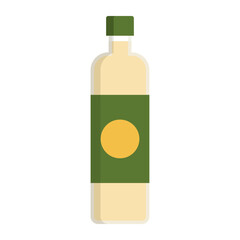 Olive oil bottle with label isolated