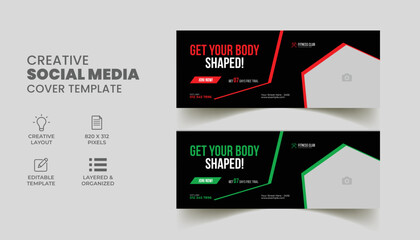 gym and fitness banner promotion template 