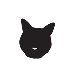 猫の頭部　シルエットイラスト