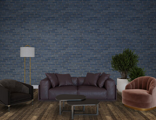 Sofa and armchairs in a room