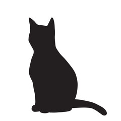 座る猫のシルエットイラスト