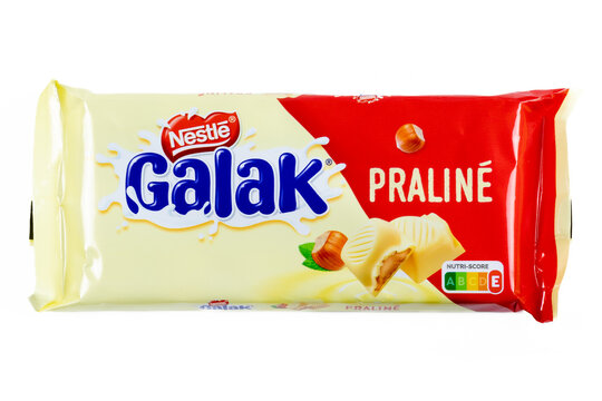 plaque de chocolat blanc de marque Galak fabriqu&eacute; par Nestl&eacute;