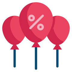 discount sale balloon flying icon flat style