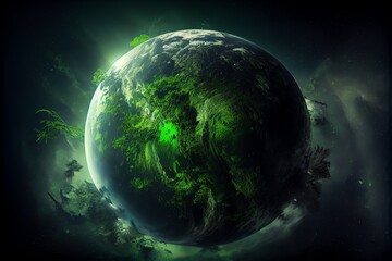 Obraz na płótnie Canvas green planet. Generative AI