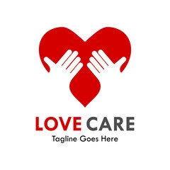 Love care logo template illustration