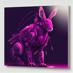 Computer generated of mecha robotic rabbit