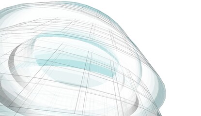 Abstract architectural design 3d illustration